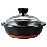 HARIO GDN-255-B Glass Lid Pot Donabe Go
