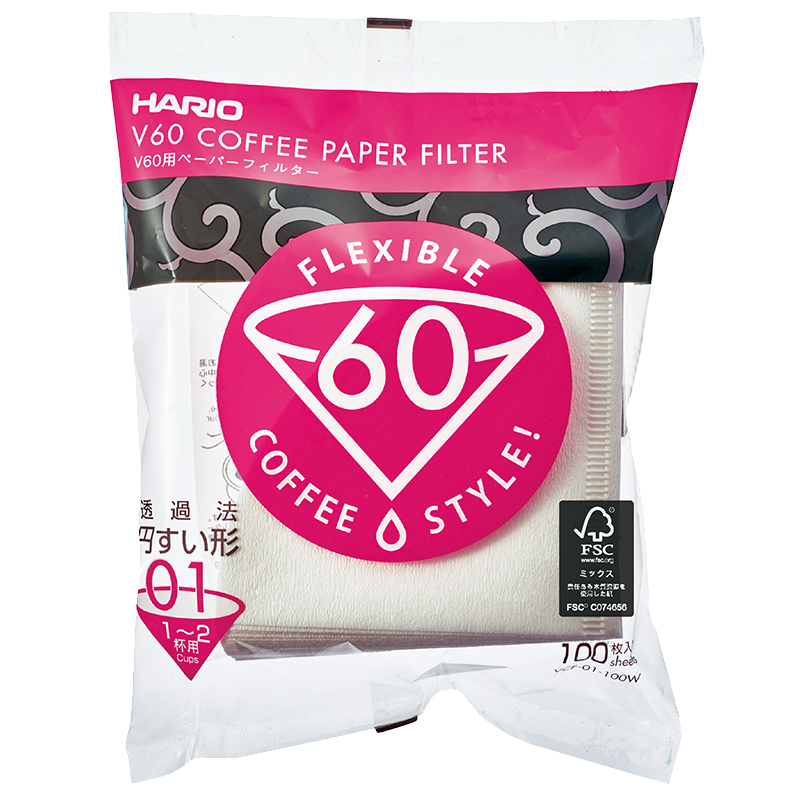 V60 Filter Paper 01 Size 100 pcs HARIO Europe