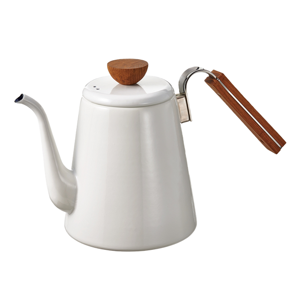 Coffee Pour Over Brewing Kettle Bona, 800mL, White Enamel · HARIO