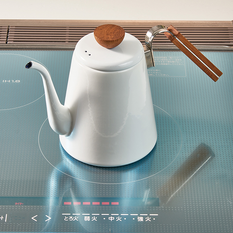 Kaffee-Übergießkessel Bona, 800 ml, weiße Emaille