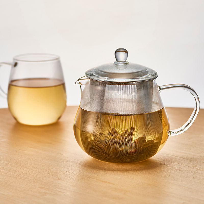 Heatproof Glass Leaf Teapot Clear, 450/700mL