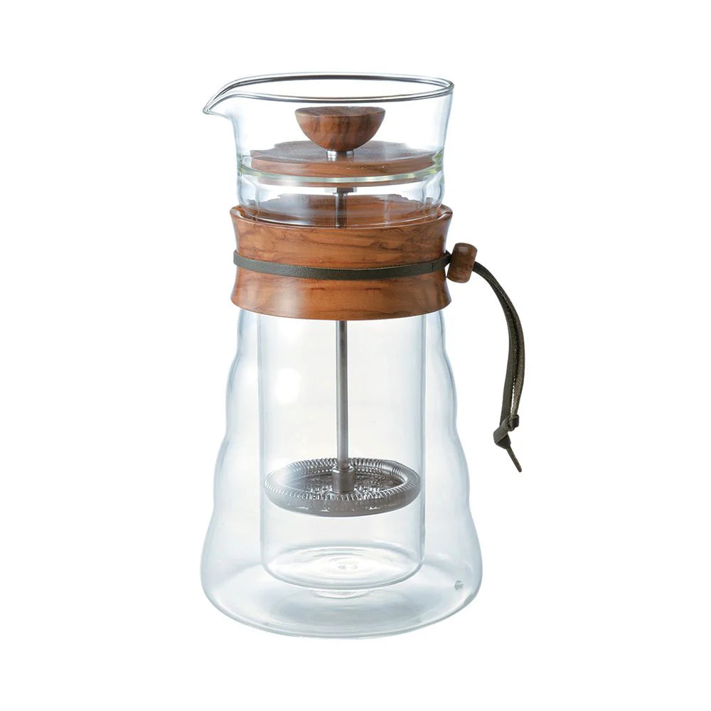 Double Glass Coffee Press Olive Wood 400mL
