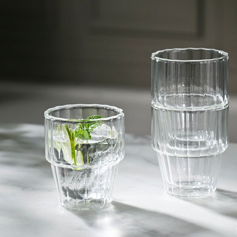 Double Walled Stack Glass Line, 2pc Set