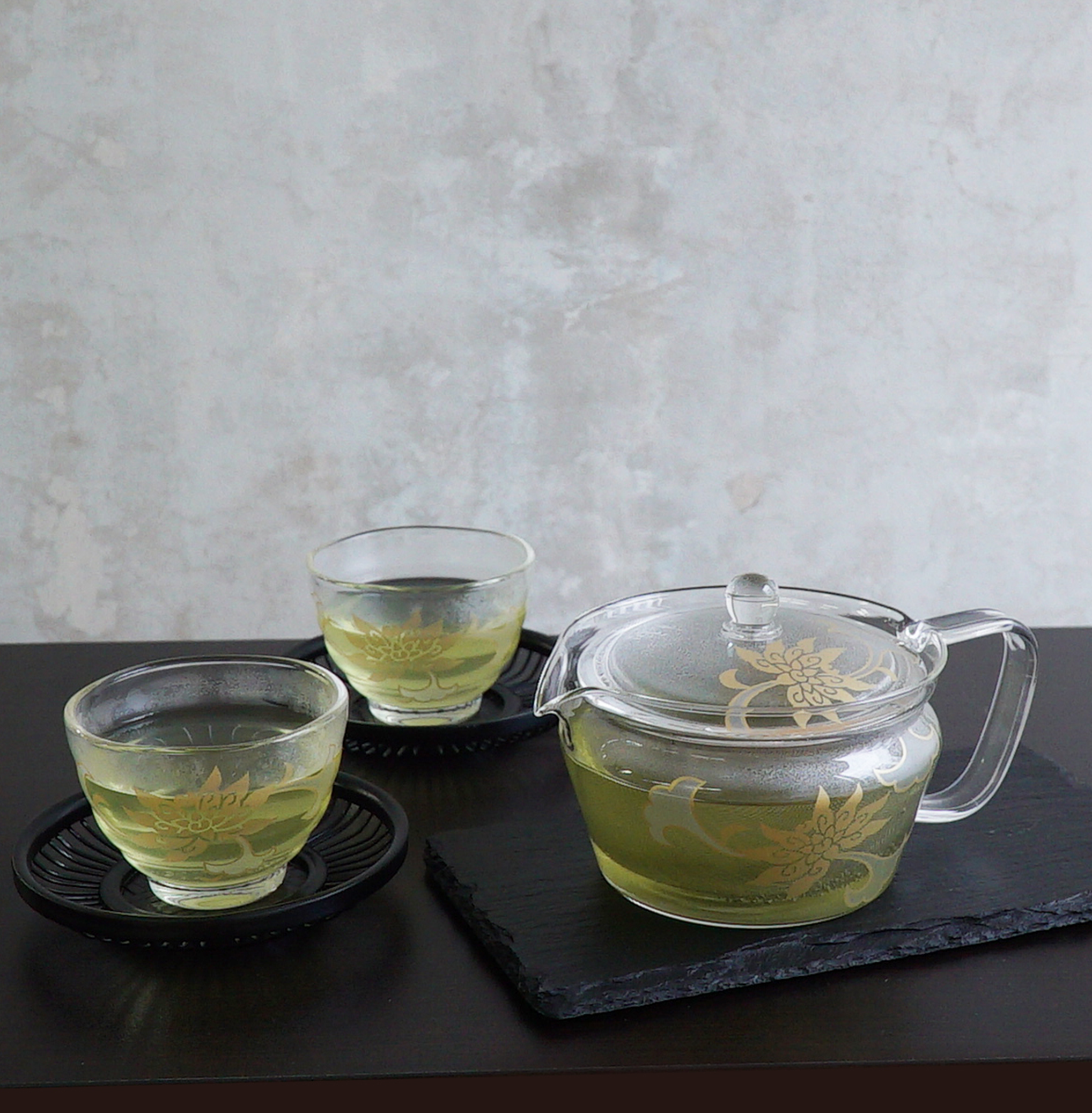 Tachikichi x HARIO - Heatproof Glass Teapot & Cups Set