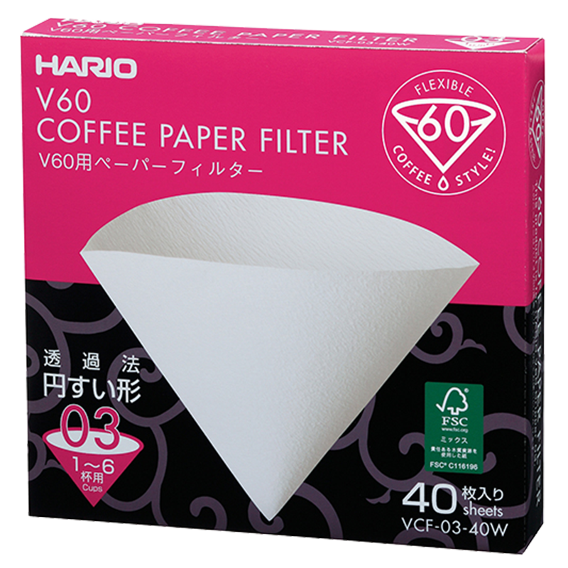 V60 Filter Paper, 01/02/03 Size (40 pcs)