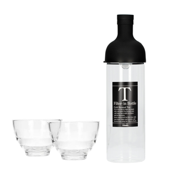HARIO Cold Brew Tea Bottle Glass Cup Set 750ml FIHU-2012 black glass cups