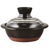 HARIO GDN-165-B Glass Lid Pot Donabe Go 