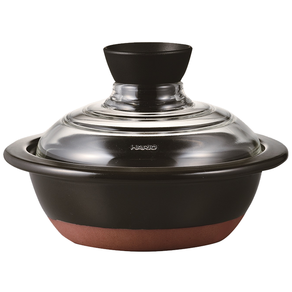 HARIO GDN-165-B Glass Lid Pot Donabe Go 