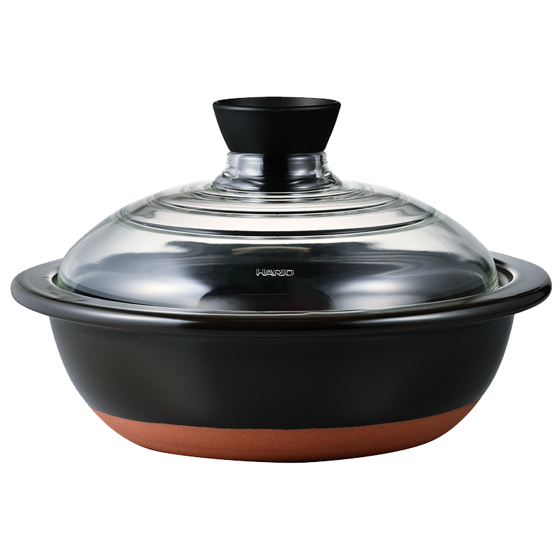 HARIO GDN-255-B Glass Lid Pot Donabe Go 