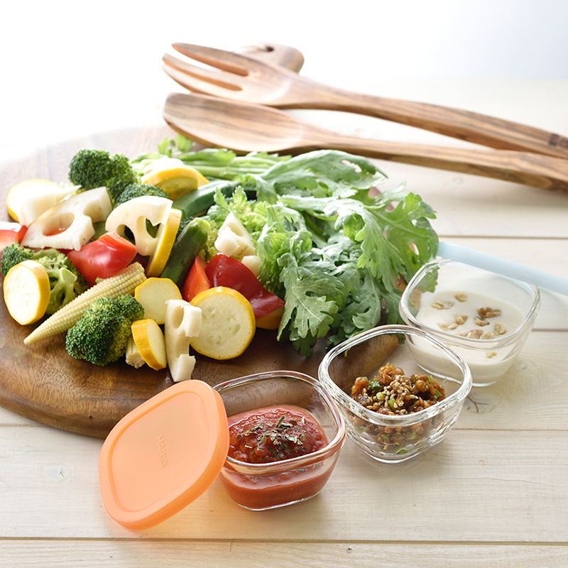 HARIO MKK-SI-2024 Heatproof Glass Storage Bowls Set (3pcs) dip salad dressing condiments