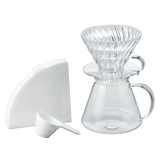 HARIO S-VGBK-02-T [Simply HARIO Series] V60 Glass Dripper & Server Set filter paper measuring spoon