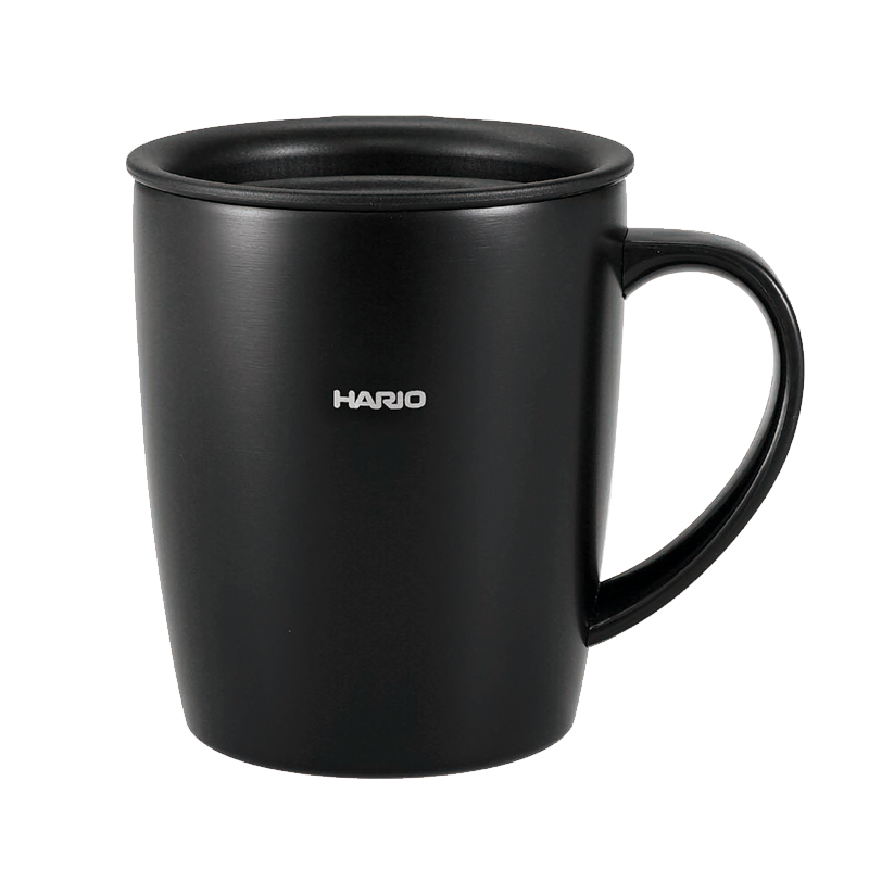 HARIO Heat Retention Mug with Lid, 300mL SMF-300-B Black