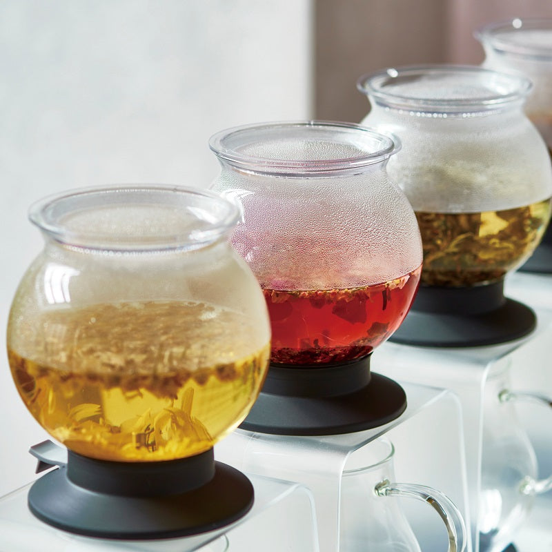HARIO Set: Tea Dripper "Largo" 800ml TDR-8006T glass colours yelow red green tea