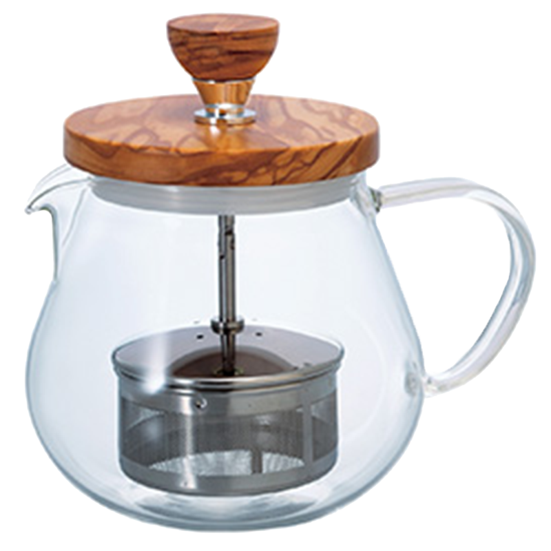 HARIO TEO-45-OV Wood Pull-up Tea Maker "Teaor" 450ml heatproof glass teapot 
