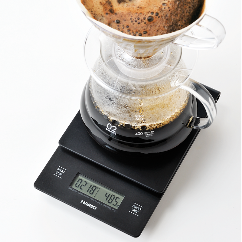 Hario V60 Drip Coffee Pour Over Scale, Black (New Model)